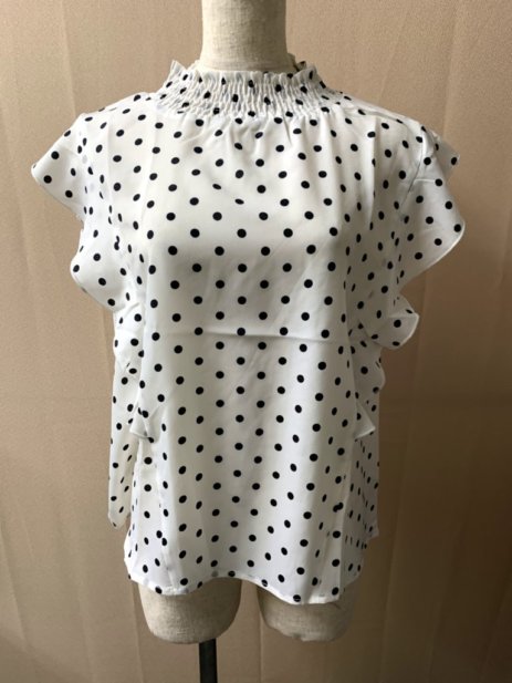 ドットプリントブラウス